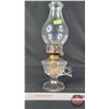 Image 4 : Coal Oil Finger Lamp : Clear : Pedestal : Nu-Style Burner (Measures Total with Chimney : 15-1/2 "H) 