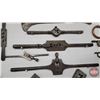 Image 12 : Vintage Tool Grouping ! Incl. Tap & Dies ; Oneida Jump No. 13 Trap ; Draw Knife ; Brush Knife ; Ther