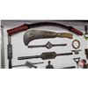 Image 14 : Vintage Tool Grouping ! Incl. Tap & Dies ; Oneida Jump No. 13 Trap ; Draw Knife ; Brush Knife ; Ther