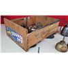 Image 7 : Oiler Collection in Wood Crate (13 Oilers & 1 Funnel)  (California Tomatoes Crate Measures: 7-1/2"H 