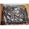 Image 6 : Vintage Tool Grouping in Table Grapes Wood Crate : Incl. Large Rivet; Quick Wrenches; Pliers; Chisel