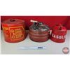 Image 1 : Gas Cans (3) (Variety) (Tallest Measures: 9-1/2"H) (SEE PICS!)  (Important: All Items in this Auctio