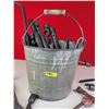 Image 5 : Vintage Tools Grouping in Galvanized Pail : Incl. Tire Irons; Nail Puller; Wrenches; etc! (Pail Meas