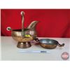 Image 1 : Copper Skuttle & Copper Pan  (Skuttle Measures: 11-1/2"H) (SEE PICS!)  (Important: All Items in this