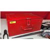 Image 11 : Vintage Shop/Mechanics Tool Grouping in Red Metal Box  (Red Box Measures: 7"H x 16-1/2"W x 11"D) (SE