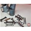 Image 7 : Vintage Shop/Garage/Tools : Oil Jugs; Wrenches; Oilers; etc! in Wood Crate  (Crate Measures: 8-1/2"H