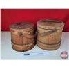Image 5 : Wood Farmhouse Buckets (2)  (Tallest 11"H) (SEE PICS!)  (Important: All Items in this Auction Sale a
