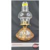 Image 1 : Coal Oil Lamp : Peach Luster : Lamp Light Farms Burner (Measures Total with Chimney : 12"H) (SEE PIC