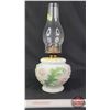 Image 5 : Coal Oil Lamp : Floral/White Base-Font: P&A Burner (Measures Total with Chimney : 16"H) (SEE PICS!) 