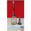 Image 7 : Oil Spouts (2) + Glass Jar : (1 Spout "ECO")  (Measured with Jar : 16"H) (SEE PICS!)  (Important: Al