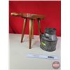 Image 2 : Dairy Collector Combo : Milk Stool & Cream Can (Cream Can 10"H) (Milk Stool 15-1/2"H) (SEE PICS!)  (