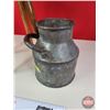 Image 3 : Dairy Collector Combo : Milk Stool & Cream Can (Cream Can 10"H) (Milk Stool 15-1/2"H) (SEE PICS!)  (
