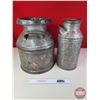 Image 3 : Cream Cans (2)  (Largest Measures: 17"H) (SEE PICS!)  (Important: All Items in this Auction Sale are