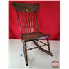 Image 1 : Press Back Rocking Chair (34"H x 17"W x 30"D) (SEE PICS!)  (Important: All Items in this Auction Sal