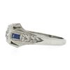Image 5 : Antique Art Deco 18k Gold .40 ctw Old Diamond & French Sapphire Hand Engraved Ri
