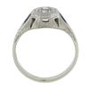 Image 8 : Antique Art Deco 18k Gold .40 ctw Old Diamond & French Sapphire Hand Engraved Ri