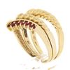 Image 9 : (3) 14K Yellow Gold 0.42 ctw Ruby Emerald & Sapphire Stackable V Band Rings