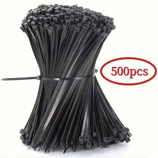 500 X 12" HEAVY DUTY BLACK ZIP TIES