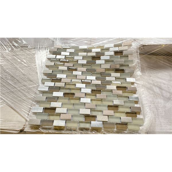 PALLET OF METALLI SERIES ARV-MET1530-SEPA SEPIA TILES (12"X12" MESH SHEETS, APPROX. 858 PIECES)