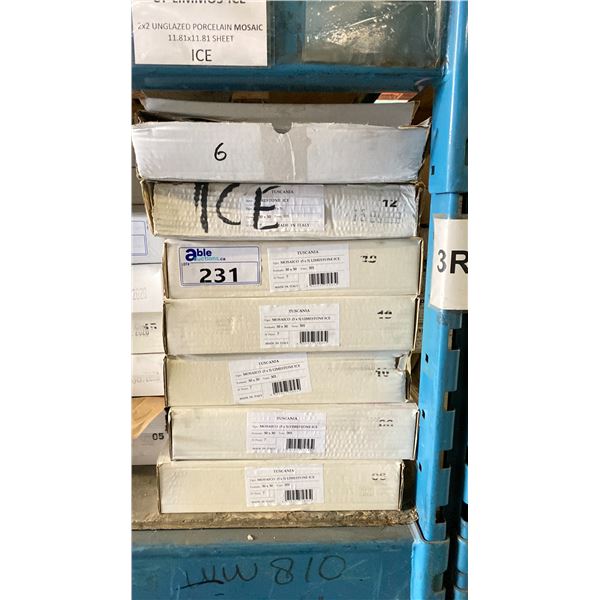 TUSCANIA LIMESTONE ICE 301 12" X 12" MOSAIC TILE - 7 PCS PER BOX APPROX. 22 BOXES