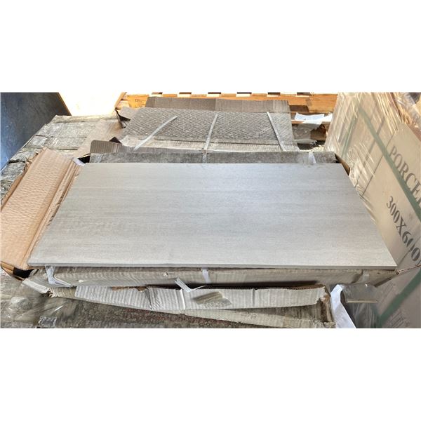 PALLET OF 300X600MM PORCELAIN TILES, COLOUR AG01, 8 PIECES PER BOX, APPROX 40 BOXES