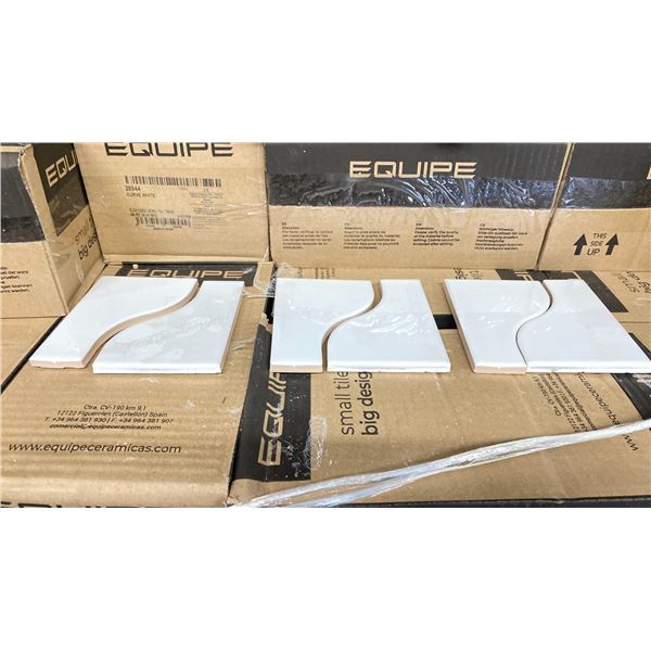PALLET OF EQUIPE 8.3X12CM TILES, COLOUR CURVE WHITE, 68 PIECES PER BOX, APPROX 32 BOXES