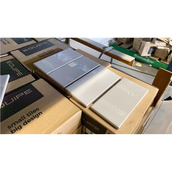 PALLET OF EQUIPE 7.5X15CM TILES, COLOUR EVOLUTION GRIS CLARO BRILLO, 44 PIECES PER BOX, APPROX 120
