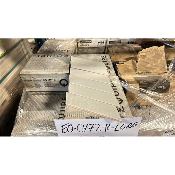 PALLET OF EQUIPE 18.6X5.2CM TILES, COLOUR CHEVRON WALL LIGHT GREY RIGHT, 48 PIECES PER BOX, APPROX