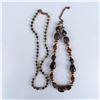 Image 1 : 2pc Vintage Tigers Eye and Lucite Gold Tone Necklaces