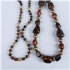 Image 2 : 2pc Vintage Tigers Eye and Lucite Gold Tone Necklaces