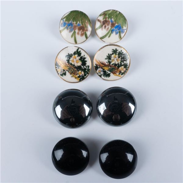 8pc Floral Clip On Earring Set