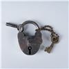 Image 1 : Antique Original Polished Steel Padlock w/ Keys & Cover