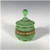 Image 2 : Green Opaline Glass Gilded Uranium Lidded Jar