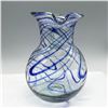 Image 2 : Hand Blown Cobalt Blue Swirl Glass Pitcher