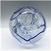 Image 4 : Hand Blown Cobalt Blue Swirl Glass Pitcher