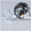 Image 1 : 2pc Swarovski Crystal Swan Figurine and Crystal Paperweight