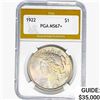 Image 1 : 1922 Silver Peace Dollar PGA MS67+