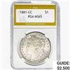 Image 1 : 1881-CC Morgan Silver Dollar PGA MS65