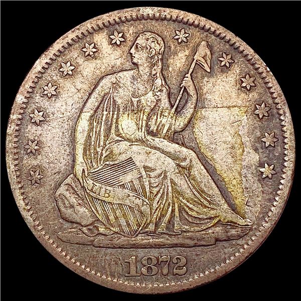 1872 Seated Liberty Half Dollar LIGHTLY CIRCULATED