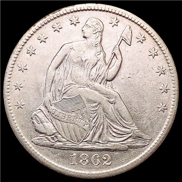 1862 Seated Liberty Half Dollar CLOSELY UNCIRCULATED