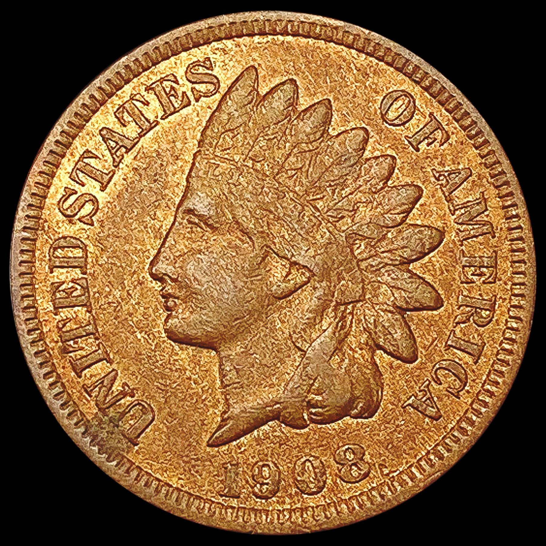 1908-S Indian Head Cent CHOICE AU