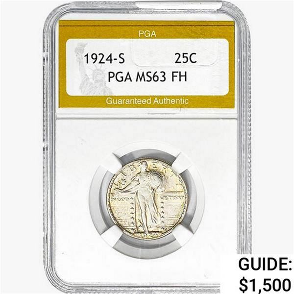 1924-O Standing Liberty Quarter PGA MS63 FH