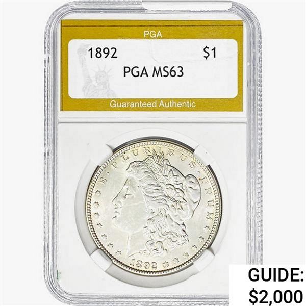 1892 Morgan Silver Dollar PGA MS63