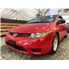 Image 2 : A12ZR -- 2008 HONDA CIVIC DX, RED, 186052 KMS, FRONT WHEEL DRIVE