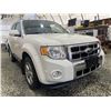 Image 8 : 0C -- 2012 FORD ESCAPE LIMITED, WHITE, 112382 KMS, FRONT WHEEL DRIVE
