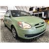 Image 8 : 14 - 2008 HYUNDAI ACCENT, GREEN, 249362 KMS, FRONT WHEEL DRIVE.