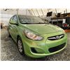 Image 8 : 16 -- 2013 HYUNDAI ACCENT, GREEN, 225867 KMS, FRONT WHEEL DRIVE