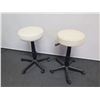 Image 10 : Qty 2 Round Adjustable-Height Stools 15" Dia, 20-28"H, Modern, Minimalist