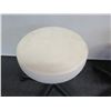 Image 2 : Qty 2 Round Adjustable-Height Stools 15" Dia, 20-28"H, Modern, Minimalist