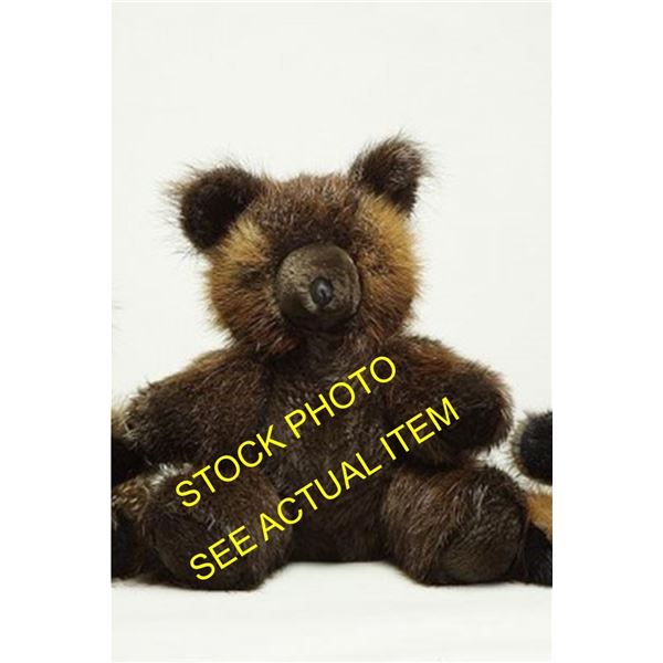 BEAVER FUR TEDDY BEAR WITH MUSIC BOX